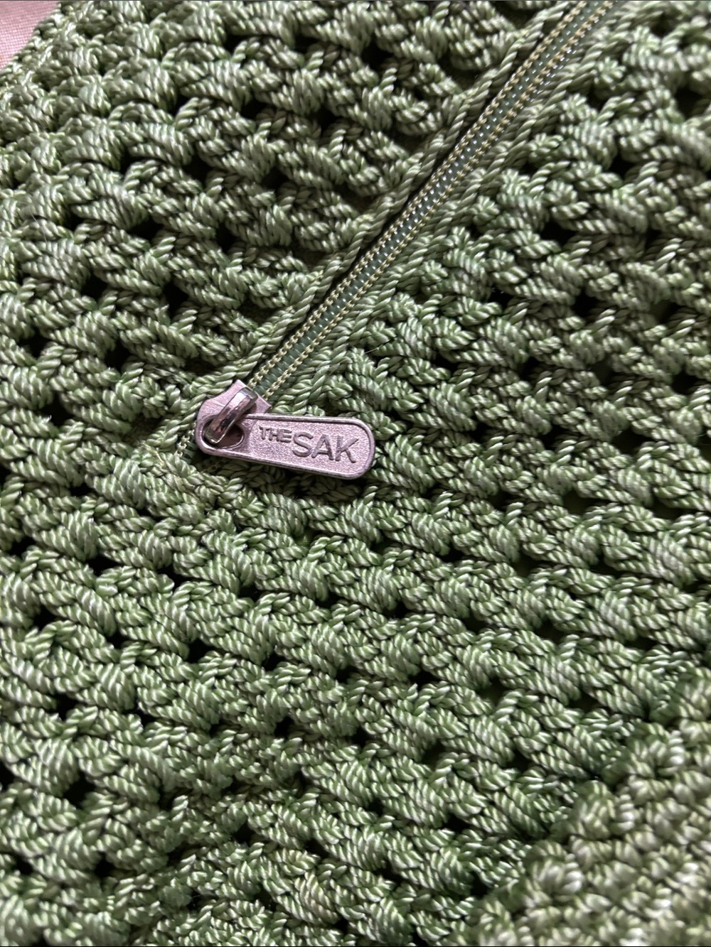 The Sak Olive Green Crochet Shoulder Bag - Picture 3 of 6